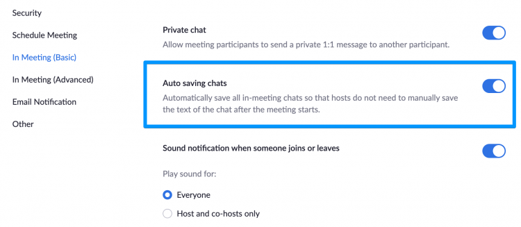 How to auto save chats?